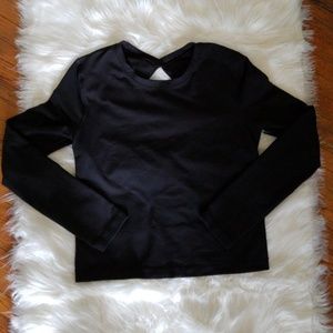 Black Lululemon long sleeve with open back size 4